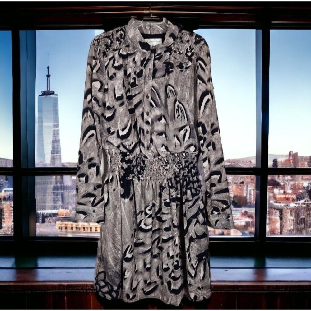 Jessica Simpson Black and White Printed Midi Dress